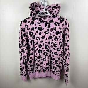 Scamp & Dude Animal Print Bubblegum Pink Cotton Hoodie Sweatshirt Jumper sz S